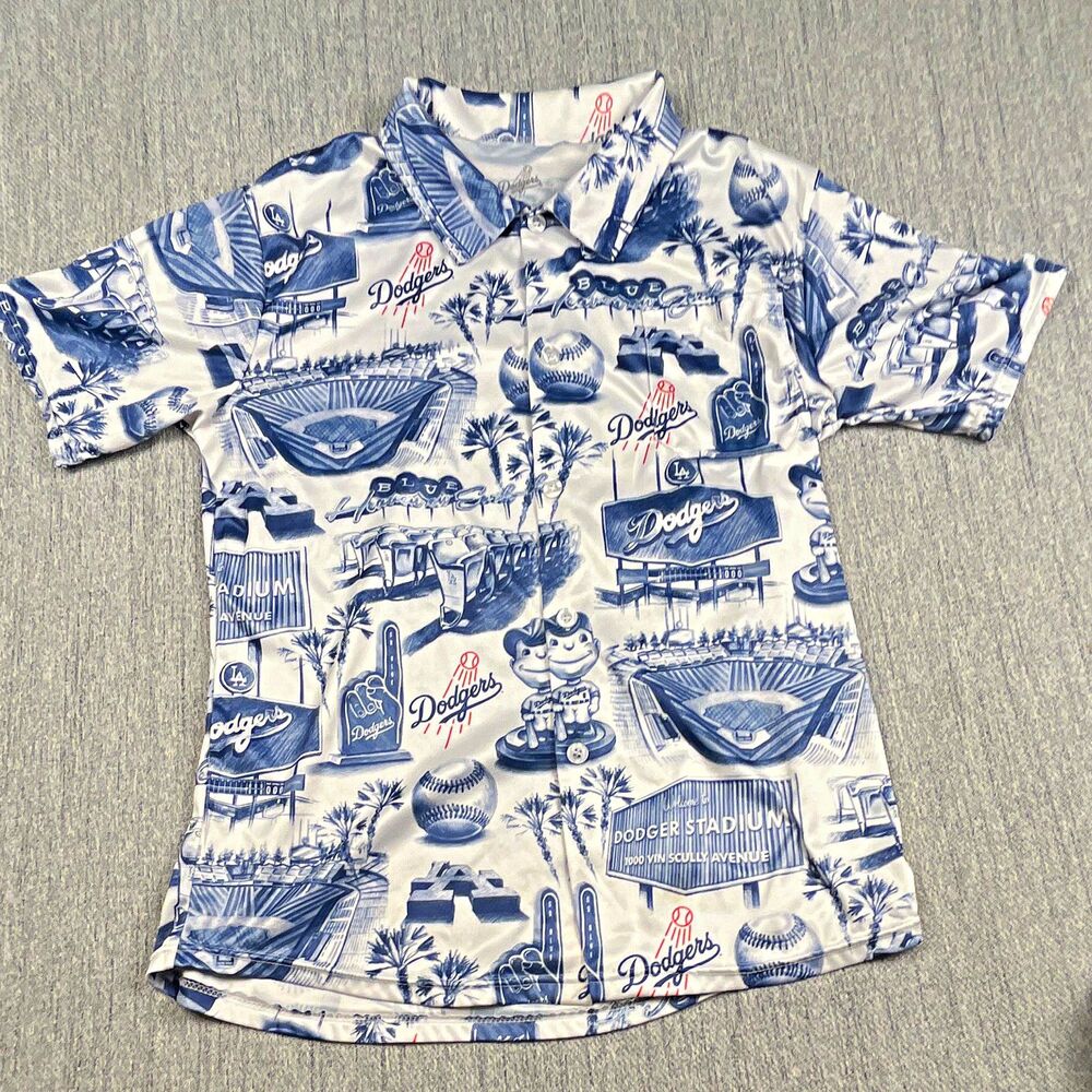 2024 LA Dodgers Kings Hawaiian Shirt Night SGA Mens M Stadium Toile Sketch Sign